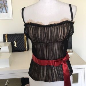 New Dolce & Gabbana Bustier Corset black pink nude